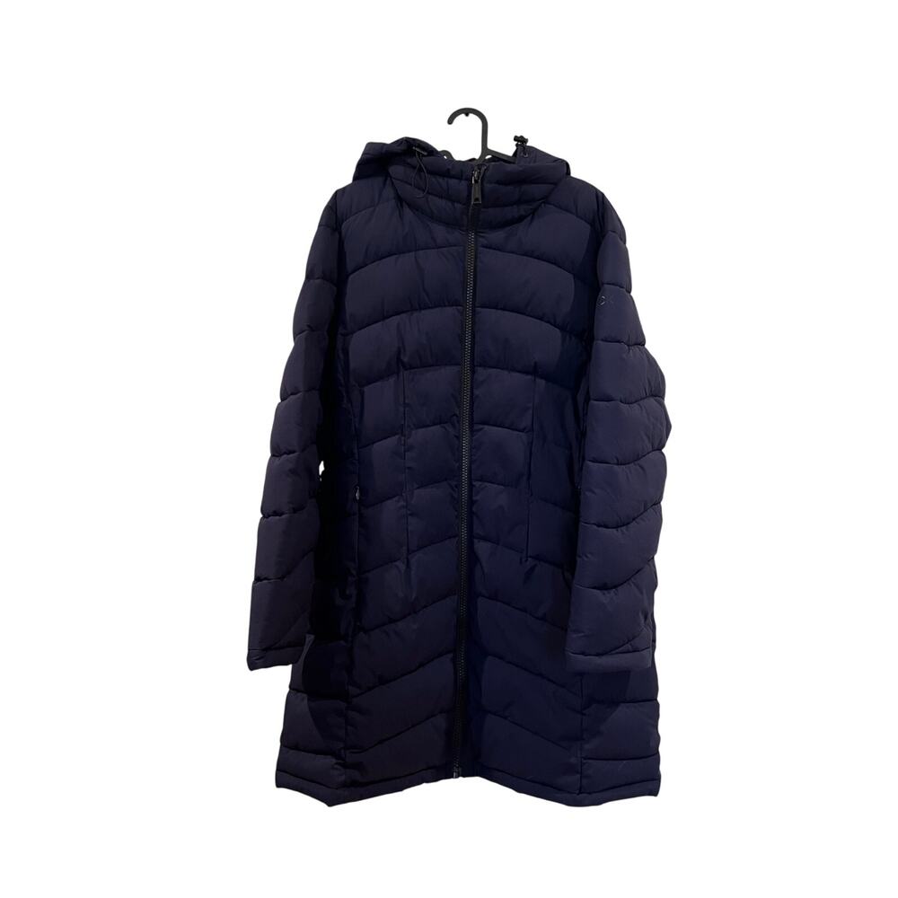 Navy winter puffer long